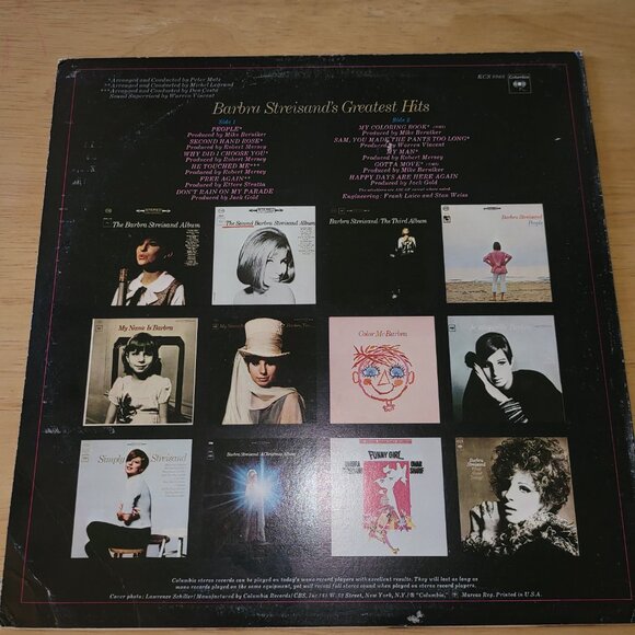 BARBRA STREISAND Greatest Hits LP 1970 Columbia Records KCS 9968 Pop Music LP8 - Picture 2 of 9